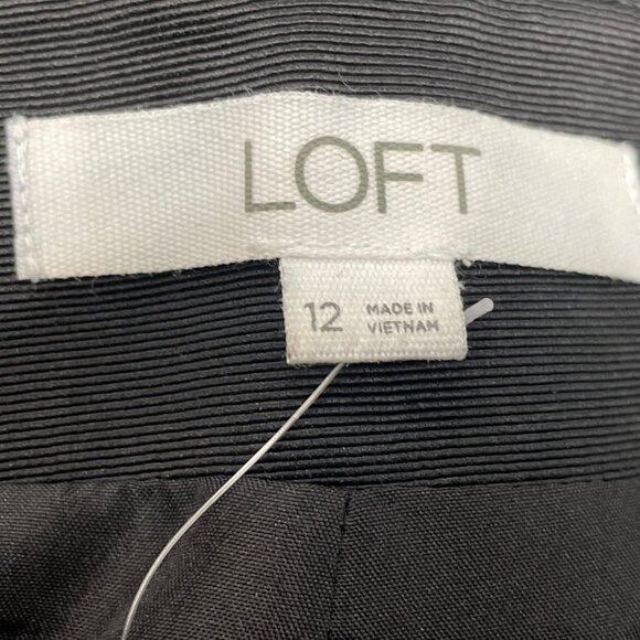 Loft Womens Tweed Wide-Leg Crop Pants Black/Green Size 12  - New - Picture 5 of 8